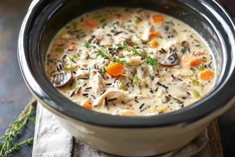 Creamy Slow Cooker Chicken & Wild Rice Soup