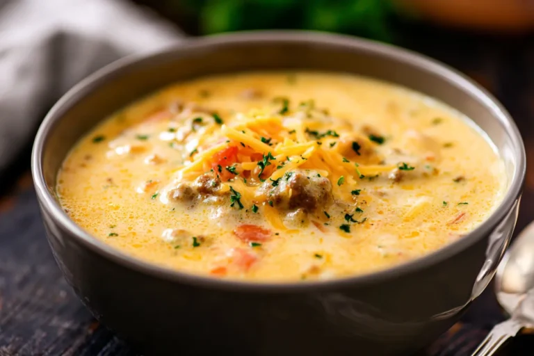 Crock Pot Cheeseburger Soup