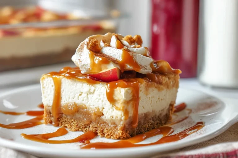 Easy No Bake Caramel Apple Cheesecake
