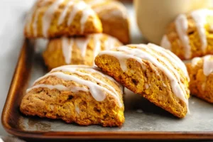 Easy Pumpkin Scones with Spiced Glaze