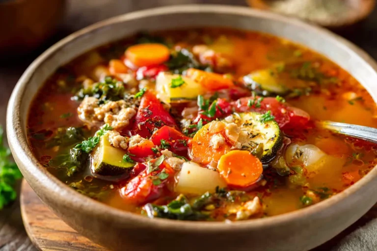Hearty Ground Turkey & Vegetable Soup
