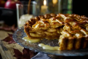 Toffee Apple Pie with Vanilla Custard