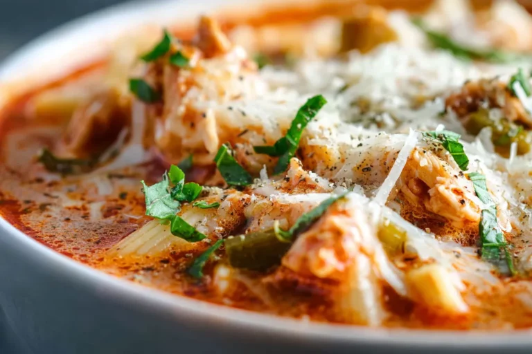 Creamy Crockpot Chicken Parm Soup