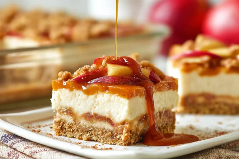 Simple Caramel Apple Cheesecake Bars