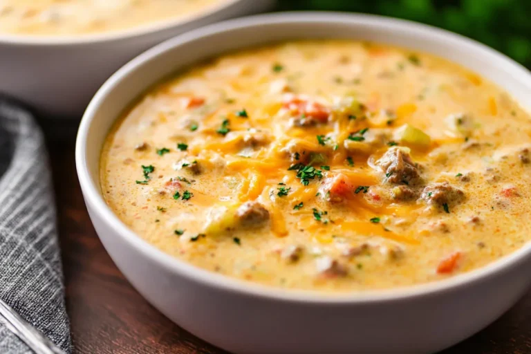 The BEST Crock Pot Cheeseburger Soup