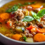 The BEST Ground Turkey Soup