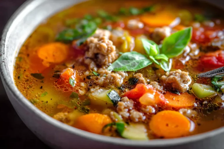The BEST Ground Turkey Soup
