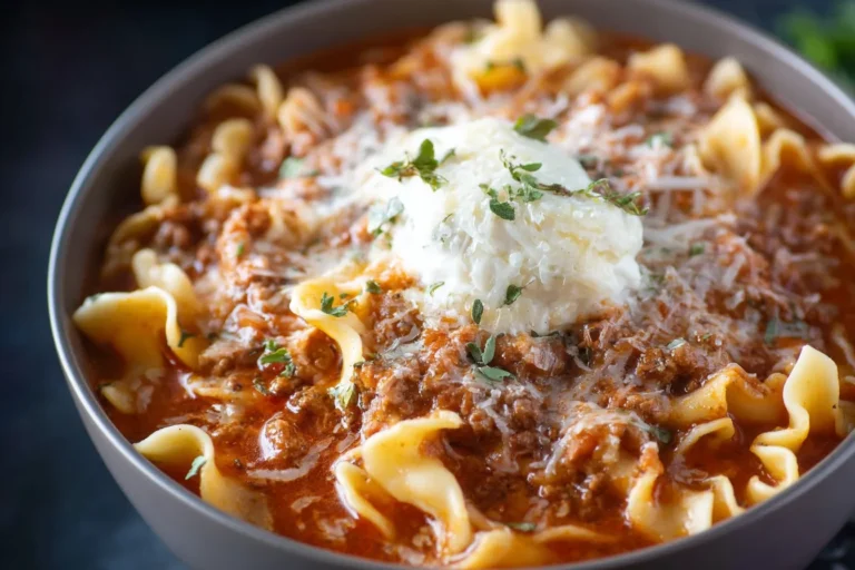The BEST High Protein Lasagna Soup