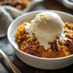 Warm Pumpkin Cobbler with Pecan Crumble