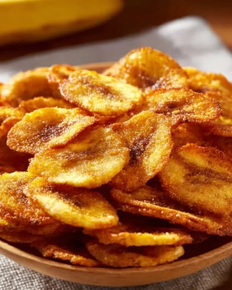 Crispy air-fried banana chips in a bowl, perfect for snacking