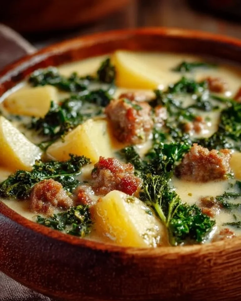 Bowl of easy Tuscan soup garnished with fresh herbs and vegetables.
