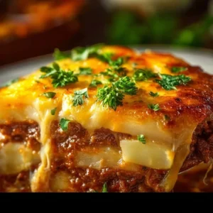 Delicious Hobo Casserole served in a rustic dish