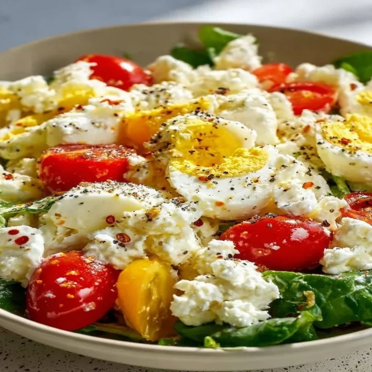 Keto Cottage Cheese Egg Salad served in a bowl with fresh herbs