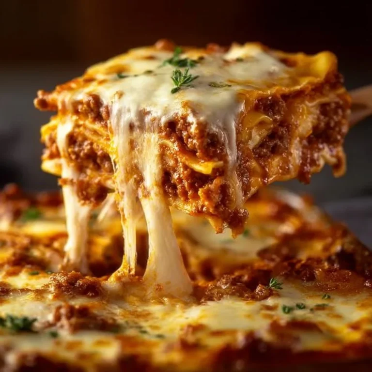 Delicious Million Dollar Ravioli Casserole topped with cheese and herbs