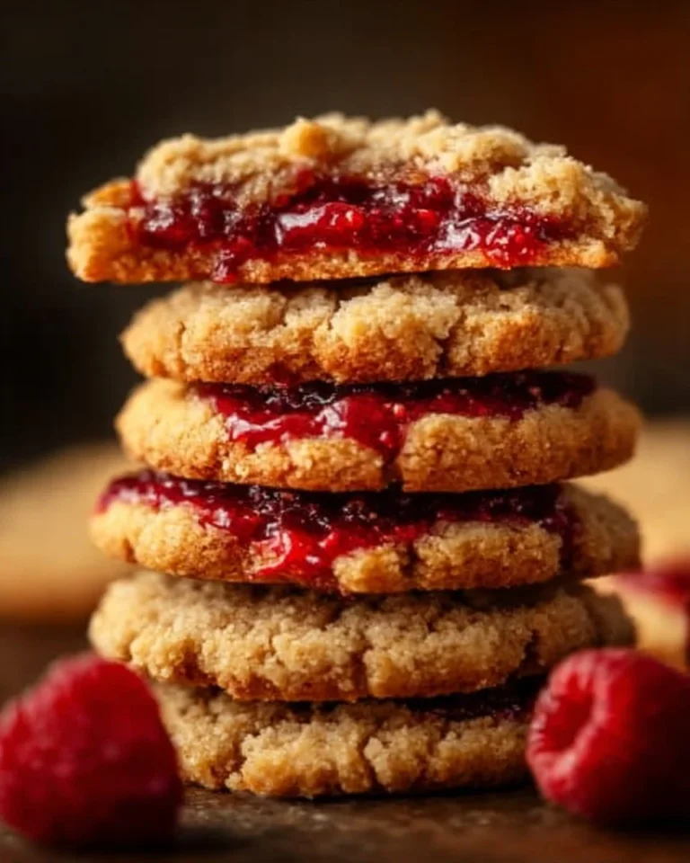 Delicious homemade raspberry crumble cookies on a plate