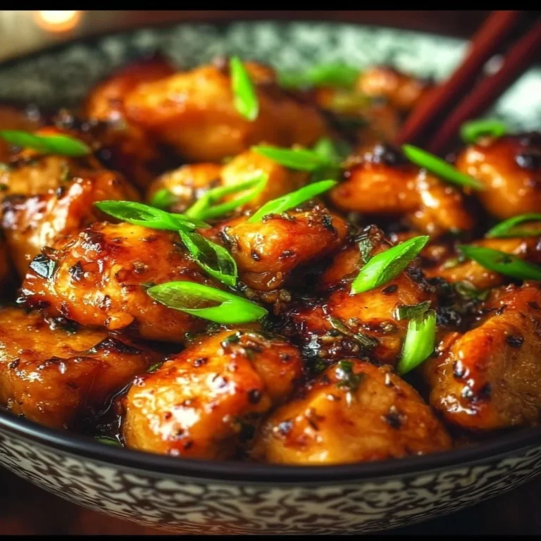 Delicious plate of scallion chicken with fresh vegetables and sauce