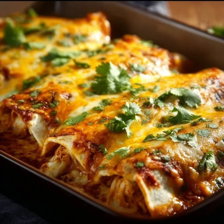 Smothered baked chicken burritos topped with sauce and garnished with herbs