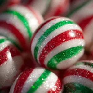 Soft peppermint balls arranged on a festive plate