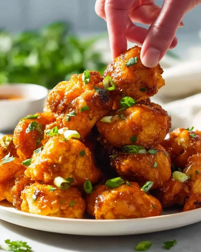 Crispy Buffalo Cauliflower Bites served with dipping sauce