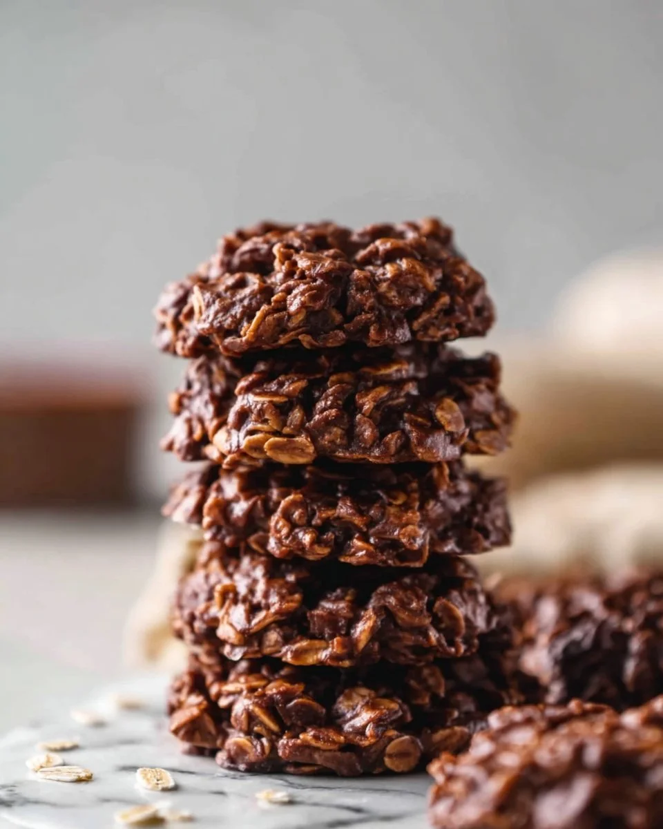 Delicious homemade Chocolate Oatmeal Cookies on a cooling rack