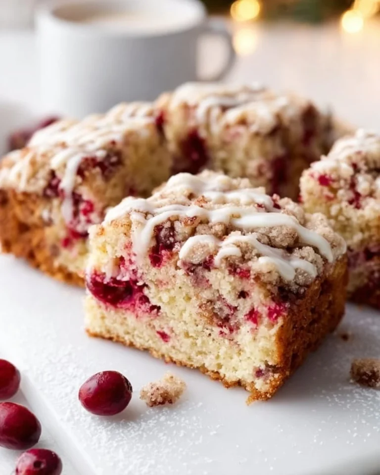 Delicious homemade Cranberry Crumb Cake with a buttery crumb topping.