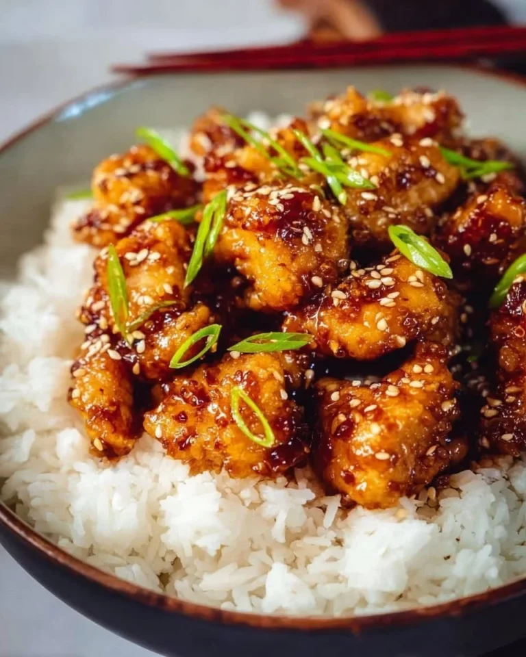 Plate of easy honey butter chicken with golden brown glaze
