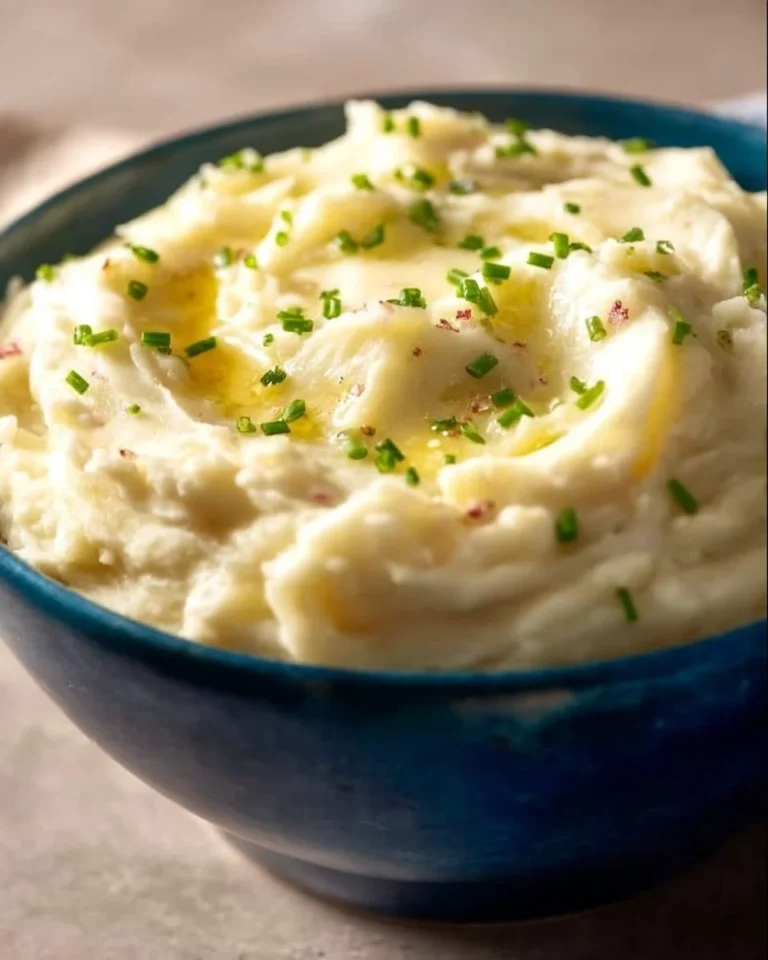 Delicious garlic smashed potatoes served as a side dish