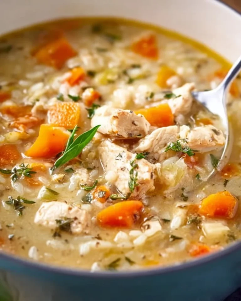 Bowl of Greek Turkey Soup with fresh herbs and vegetables