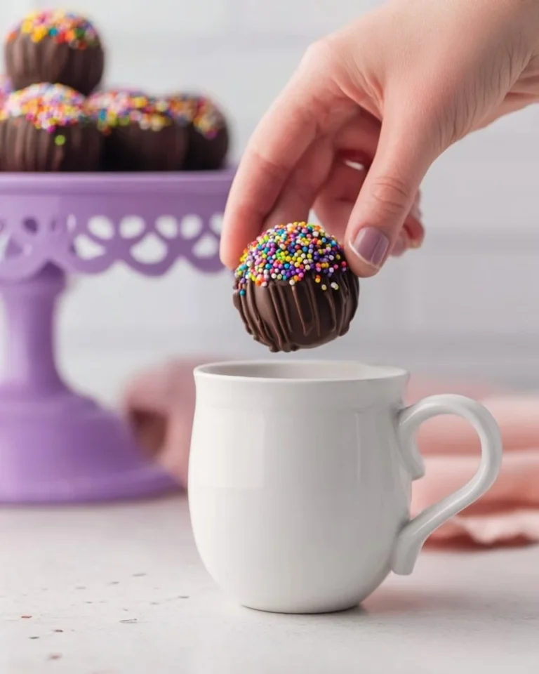 Delicious hot chocolate balls melting into rich hot cocoa
