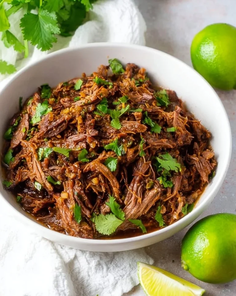 Delicious Instant Pot shredded beef ready to serve.