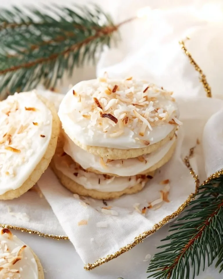 Delicious toasted coconut soft sugar cookies on a plate