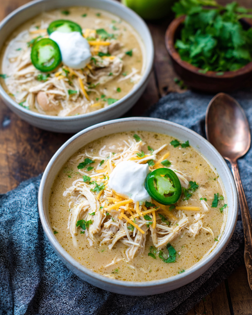 Creamy crockpot white chicken chili | Crockpot recipes easy, Easy meals, Recipes