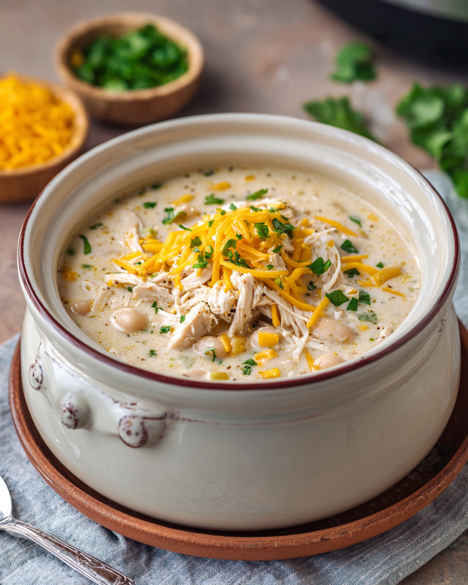 Creamy crockpot white chicken chili | Crockpot recipes easy, Easy meals, Recipes
