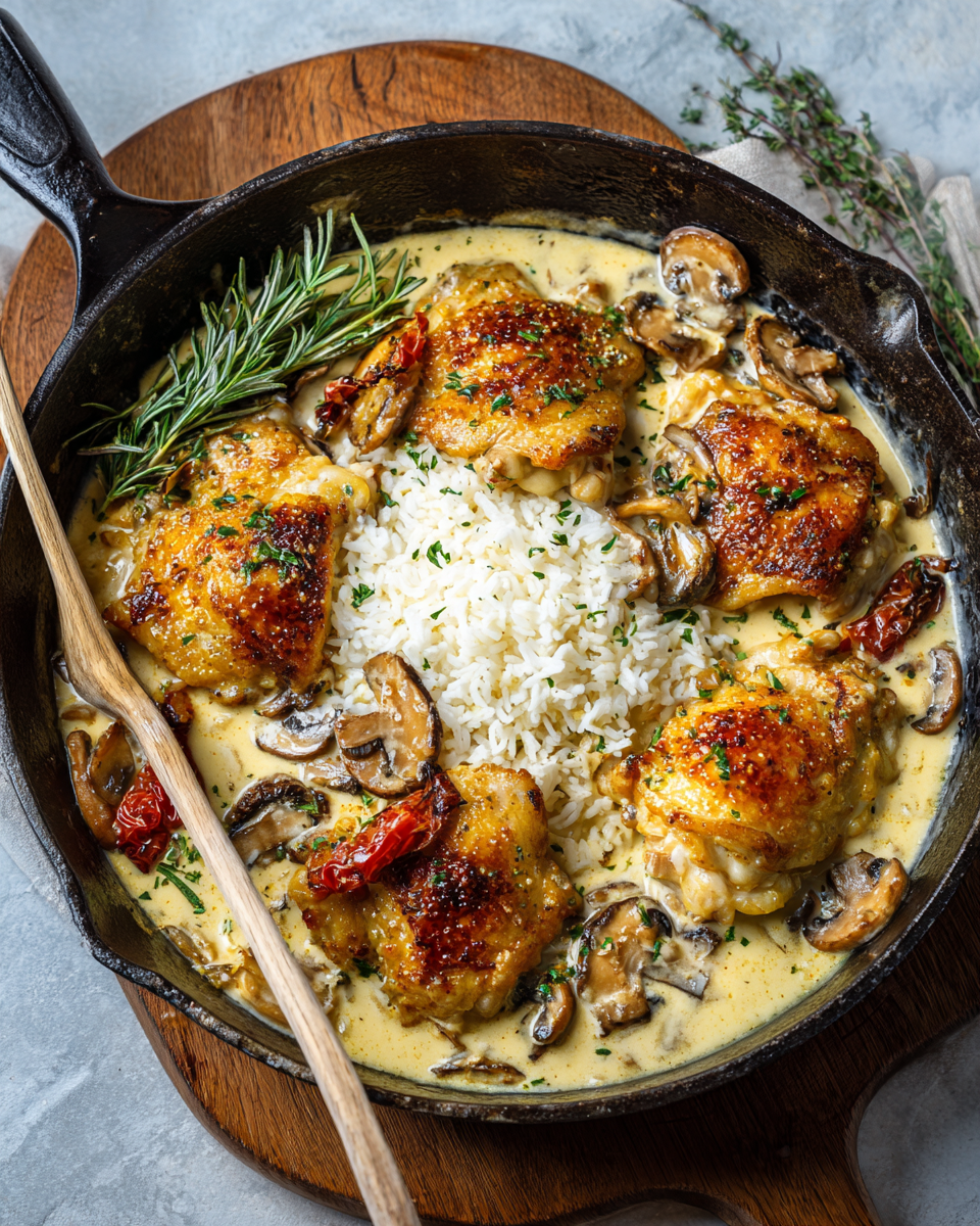 Creamy Oven Baked Chicken Thighs Sauce