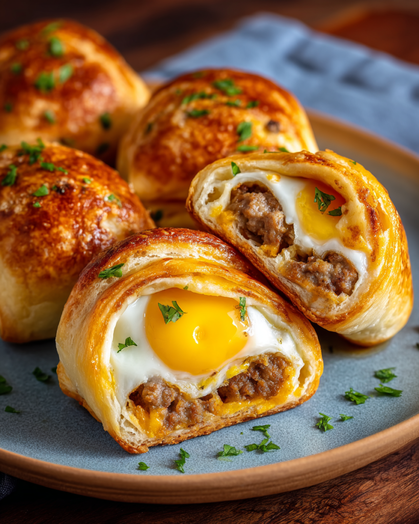 Quick & Delicious Sausage Egg Breakfast Rolls â€“ The Perfect Brunch Bite!