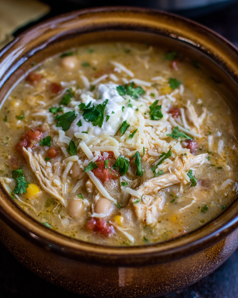 Crockpot White Chicken Chili Recipe | Crock pot inspired recipes, Recipes, Chicken taco soup recipe