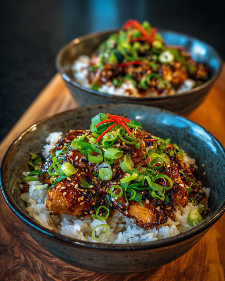 Delicious Sticky Chicken Rice Bowls Recipe