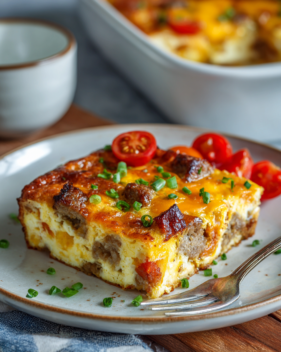 Easy Sausage and Egg Casserole: The Perfect Make-Ahead Breakfast for Busy Mornings 2 Easy Sausage and Egg Casserole Serving Suggestion