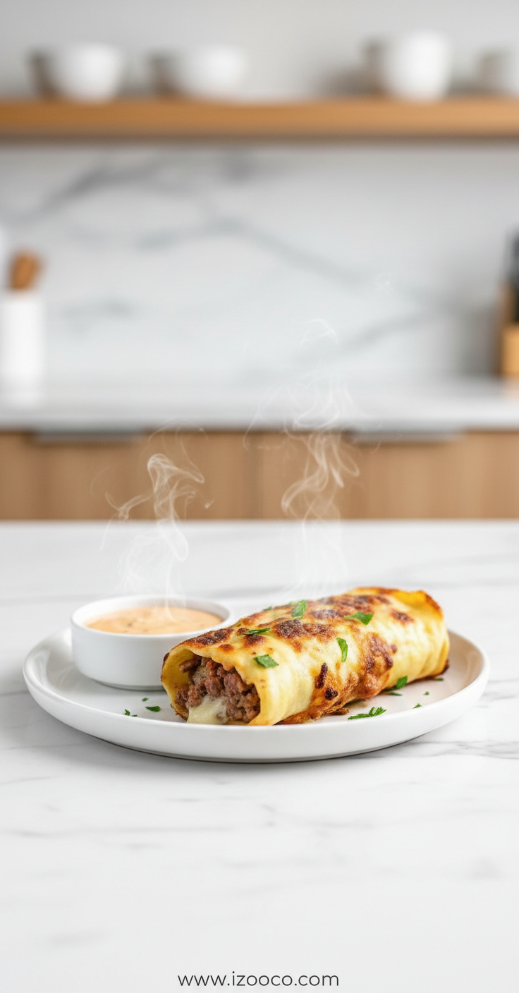 Keto Philly Cheesesteak Rolls: Easy Low-Carb Dinner Recipe (Gordon Ramsay Inspired) 1 Delicious keto Philly cheesesteak rolls with melted cheese and savory beef filling