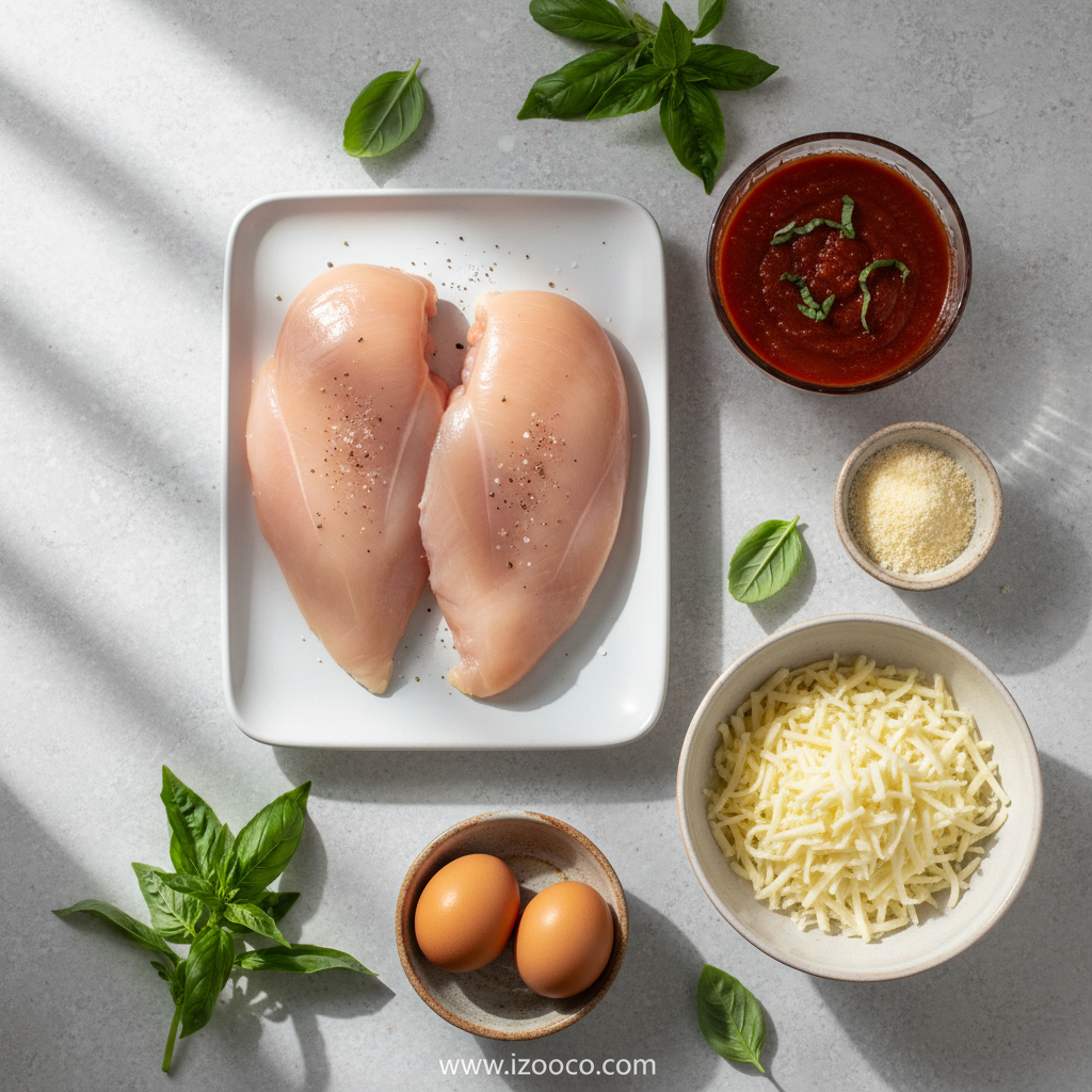 Easy Chicken Parmesan Casserole: 30-Minute Family Dinner Recipe 2 Ingredients for chicken parmesan casserole: chicken, marinara, cheese, pasta