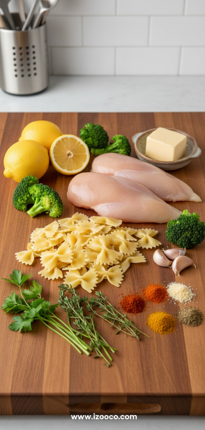 Ingredients for Lemon Cowboy Butter Chicken Pasta