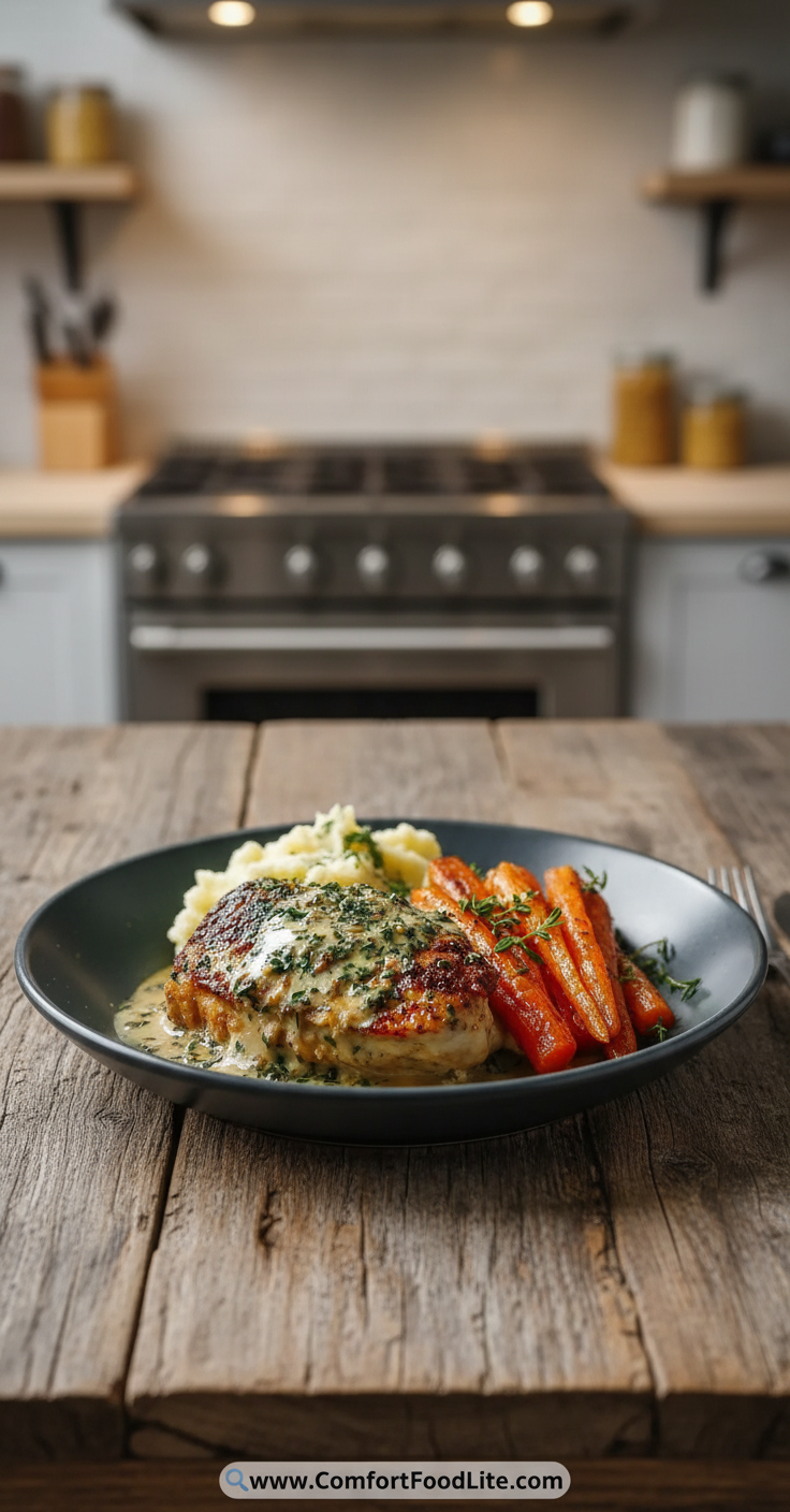 creamy-herb-chicken-with-mashed-potatoes---honey-glazed-carrots-dinner_feature