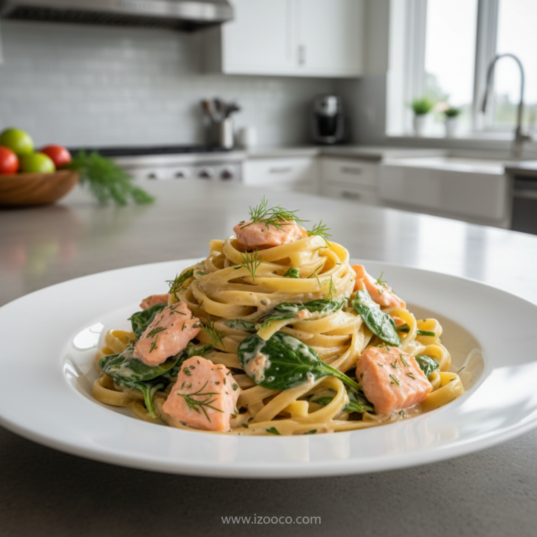 creamy-salmon-pasta-with-mixed-greens_feature