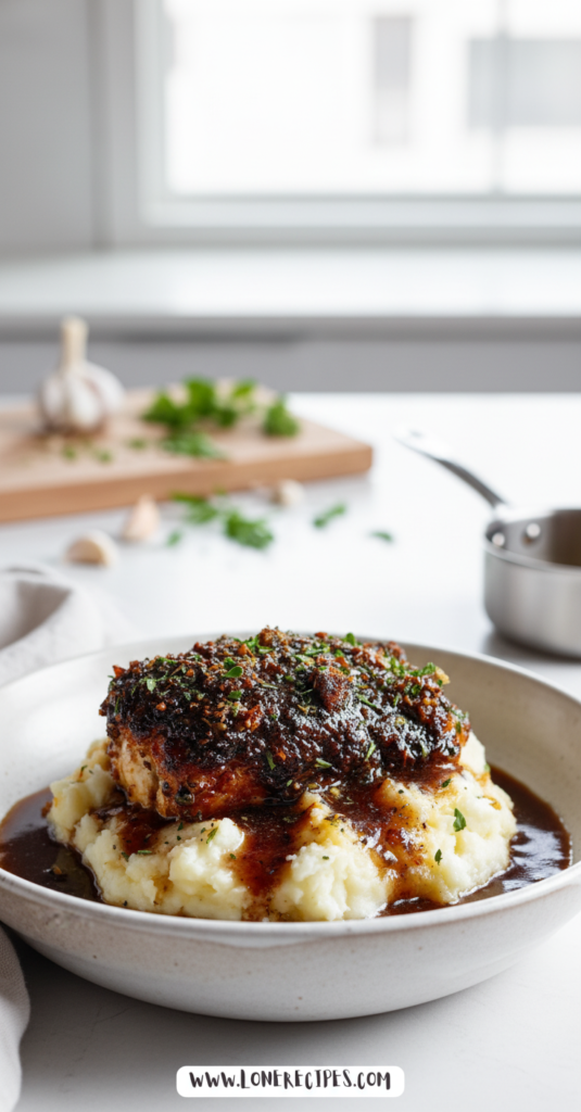 glazed-garlic-herb-chicken-breast-over-creamy-mashed-potatoes-with-pan-sauce_feature