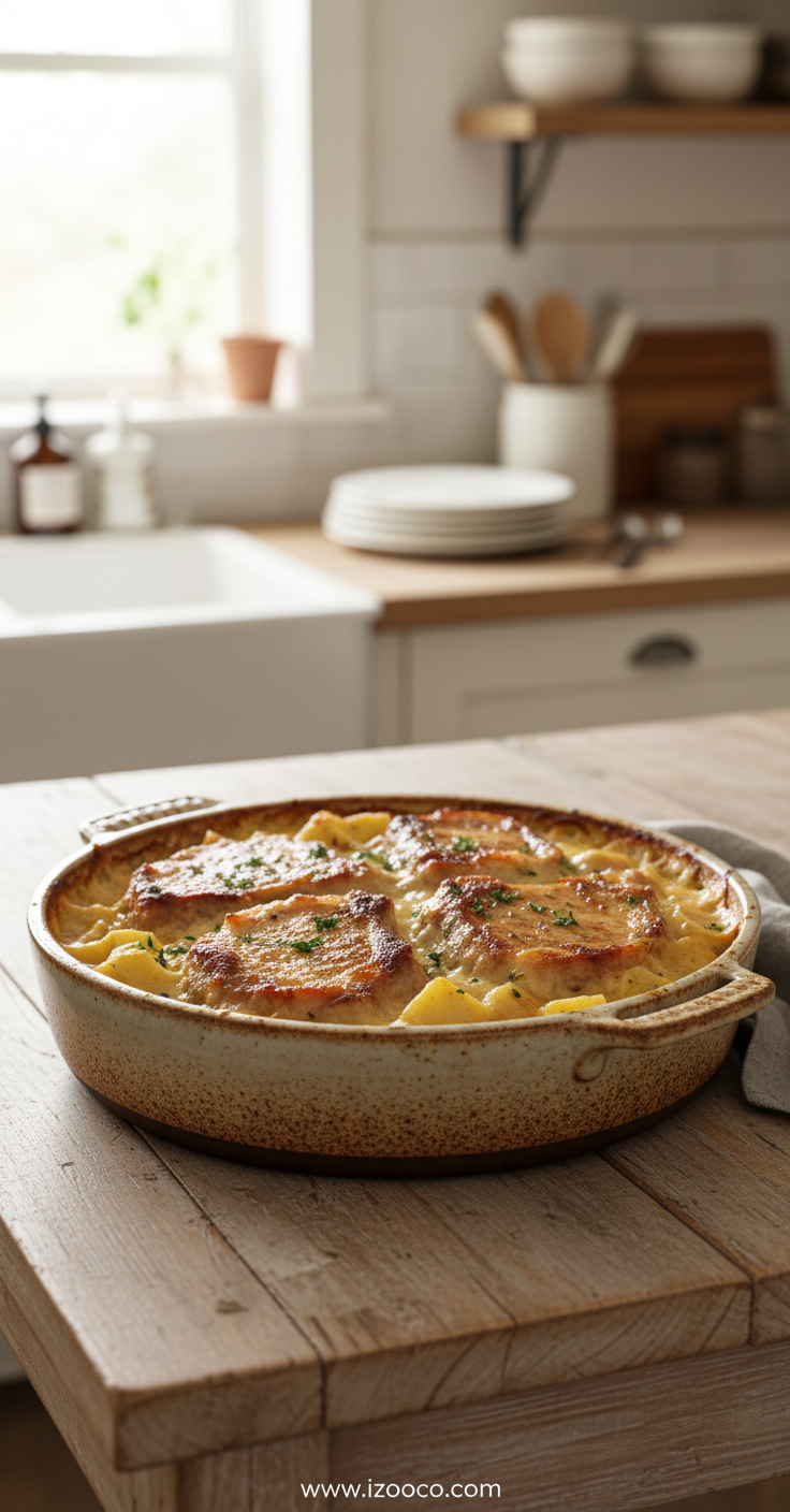 Savory Chicken and Potato Casserole: Easy Weeknight Dinner Bake 2 make-this-savory-pork-chop-and-potato-casserole_feature