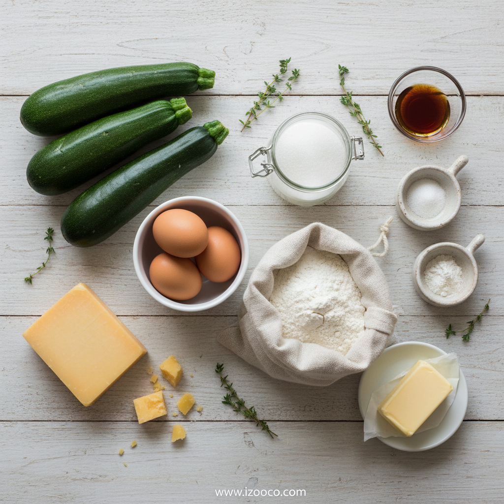 Ingredients for Zucchini Cheddar Bread