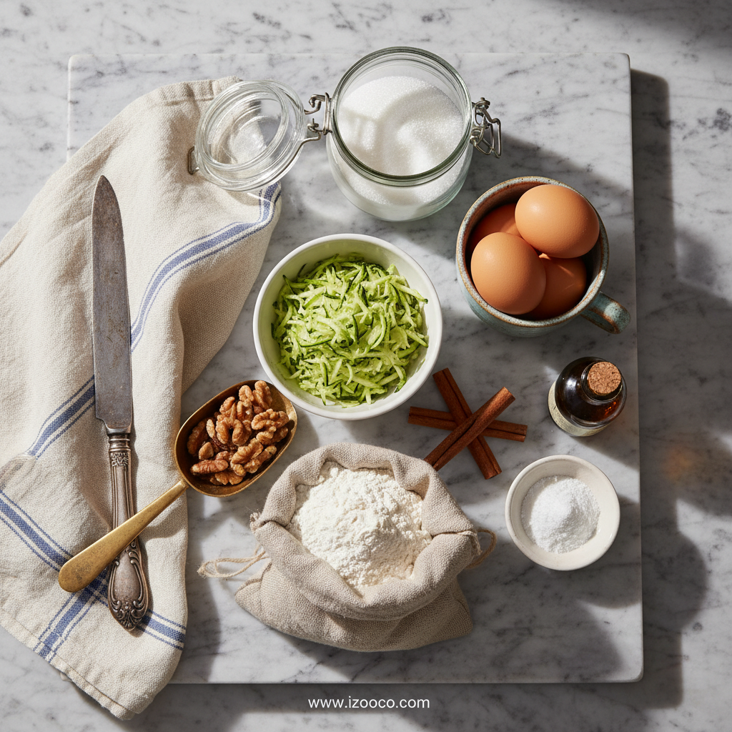 Ingredients for Zucchini Bread