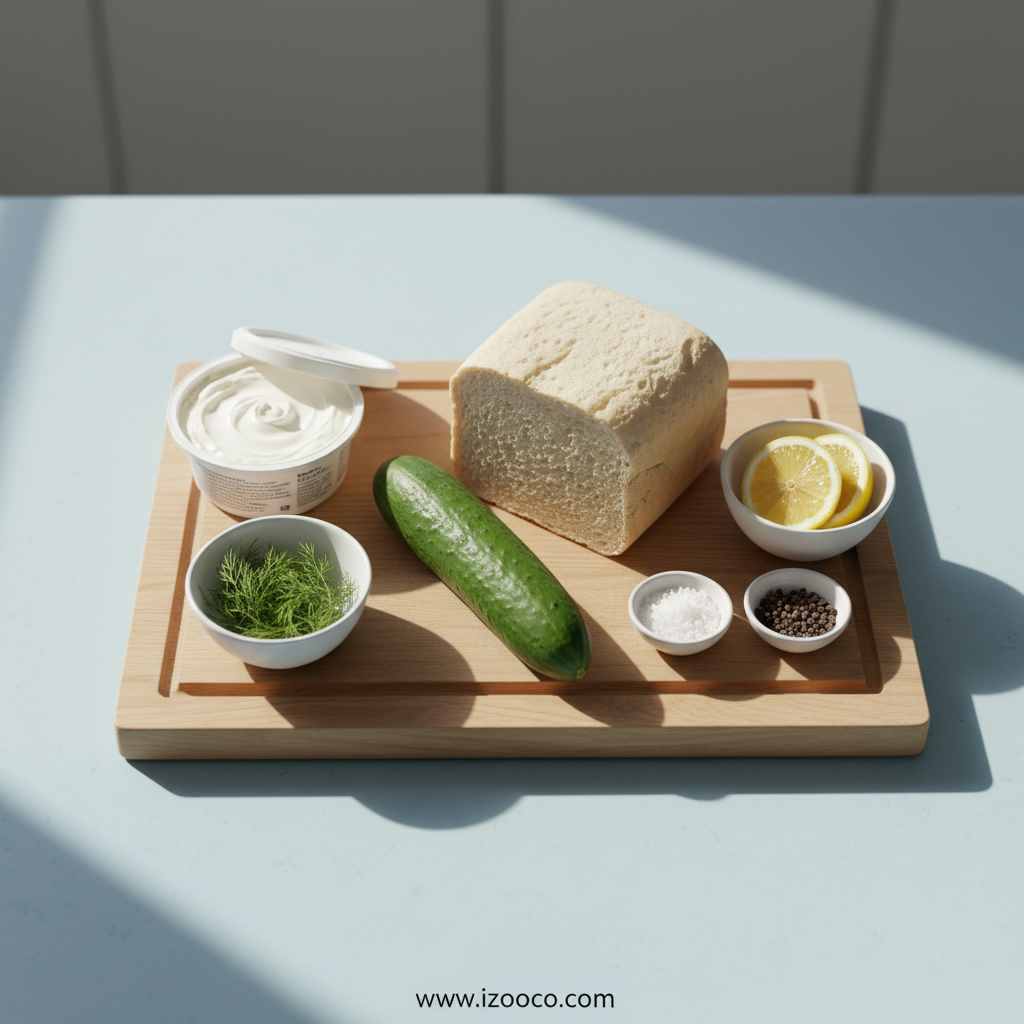 Ingredients for cucumber sandwiches