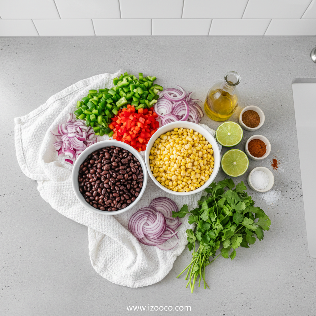 Ingredients for Easy Black Bean Salad
