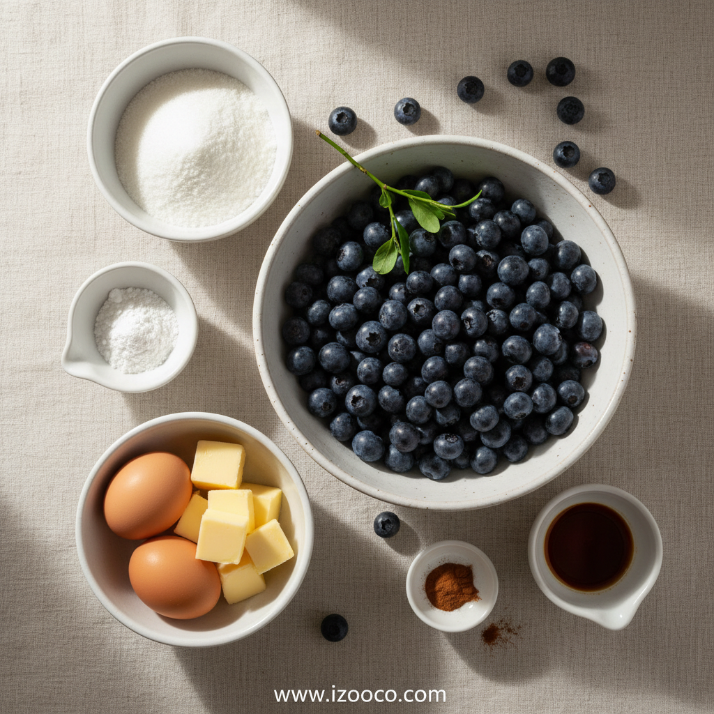 Ingredients for Blueberry Muffins With Crumble Topping
